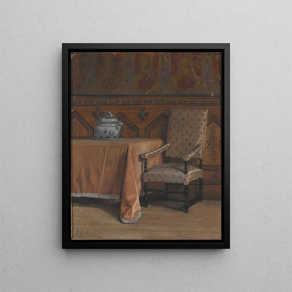 the Council Chamber painting of Gripsholm Castle - Oscar Björck — framed artwork on a wall