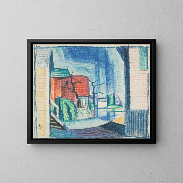 Study for the Canal Rockaway Port - Oscar Bluemner — framed artwork on a wall