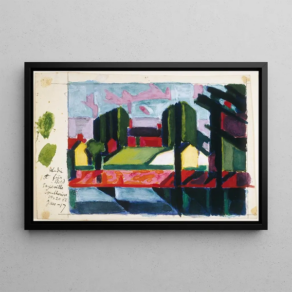 Study for Old Red Green Canal - Oscar Bluemner — framed artwork on a wall
