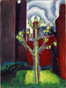 Young Tree in the Red Courtyard - Oscar Bluemner — artwork view