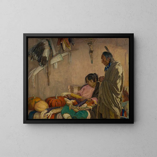 Peace and Abundance - Oscar Edward Berninghaus — framed artwork on a wall