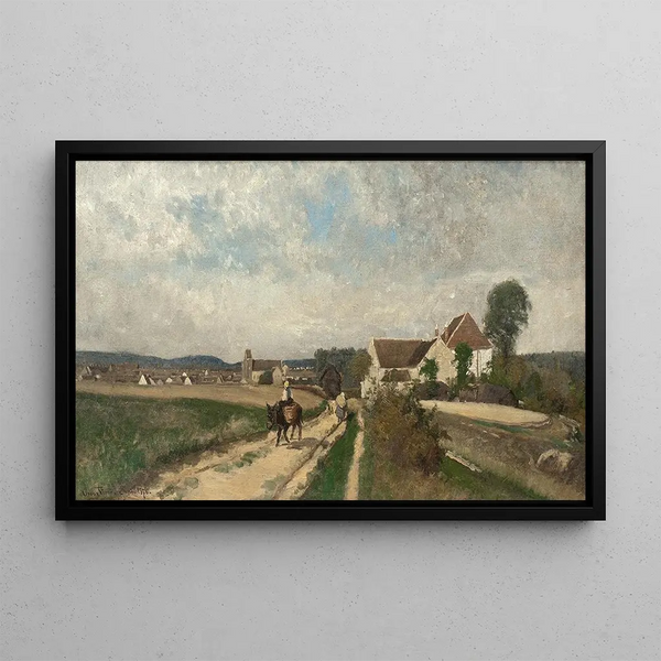 Landscape near Grez-sur-Loing - Oscar Trn — framed artwork on a wall