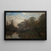 Landscape with water and trees - Oscar Trn — framed artwork on a wall