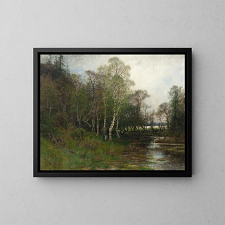 a spring landscape motif from Tullinge in Södermanland - Oscar Trn — framed artwork on a wall