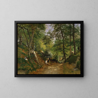 Summer landscape painting near Fontainebleau - Oscar Trn — framed artwork on a wall