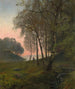 Landscape wooded painting with character - Oscar Trn — artwork view