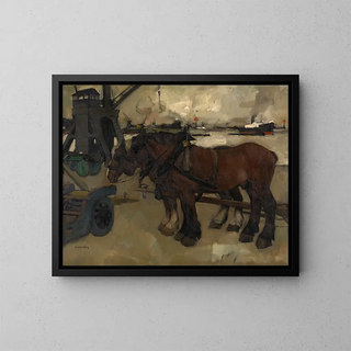 at the port - Oscar Verpoorten — framed artwork on a wall
