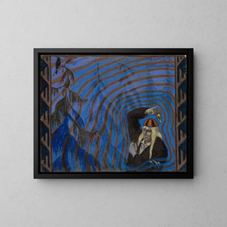Kalevipoeg with the bell - Oskar Kallis — framed artwork on a wall