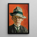 Self-portrait - Oskar Kallis — framed artwork on a wall