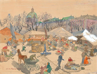 The Old Naschmarkt of Vienna - Oskar Laske — artwork view