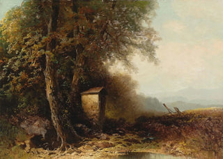 Oskar Mulley - A Landscape in Autumn with Wayside Shrine.webp