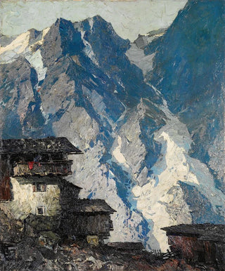 Oskar Mulley - Berghof vor Gletscherlandschaft.webp