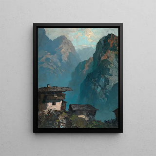 Oskar Mulley - Lonely farmhouse amidst mountains.webp
