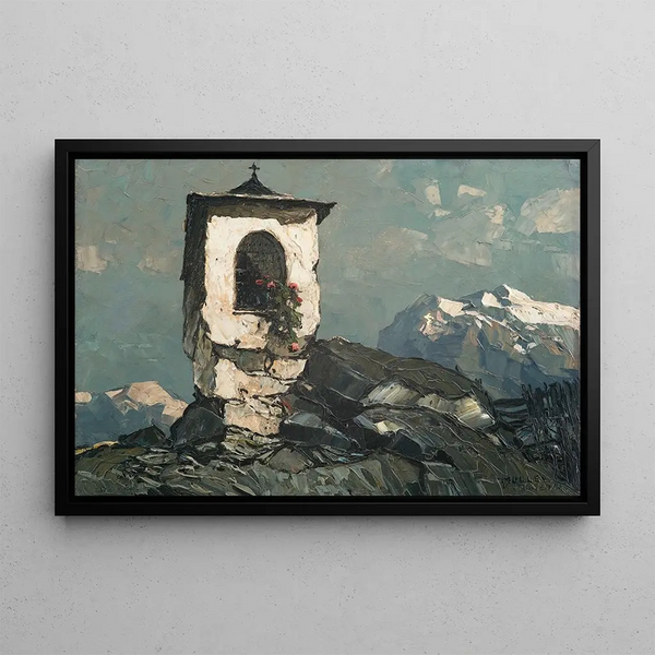 Maternité dans les hautes montagnes - Oskar Mulley — framed artwork on a wall