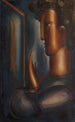 in front of the mirror - Oskar Schlemmer — artwork view