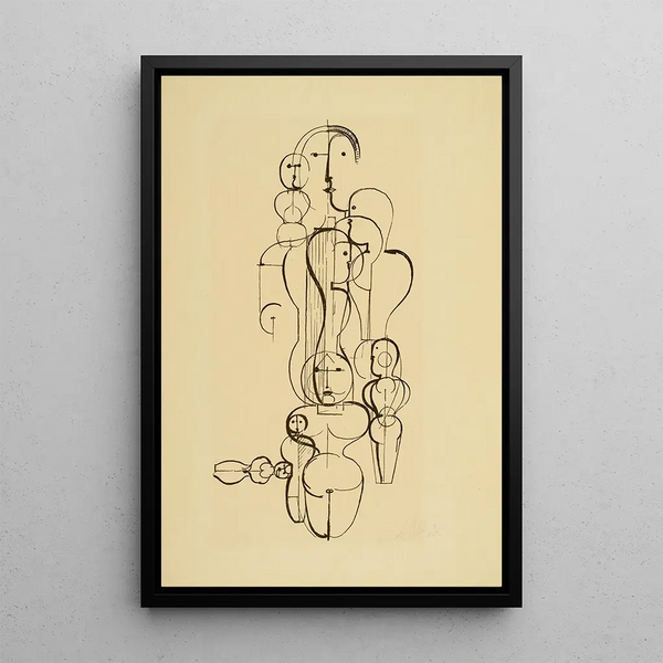 Concentric Group Plan K1 - Oskar Schlemmer — framed artwork on a wall