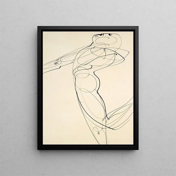 Figure se penchant en arrière - Oskar Schlemmer — framed artwork on a wall