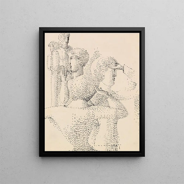 Group Pointillist - Oskar Schlemmer — framed artwork on a wall
