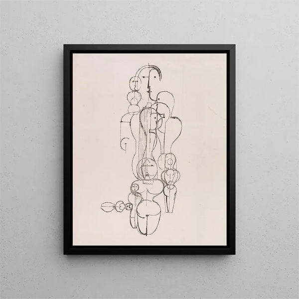 Plan of the figure of the concentric group K1 - Oskar Schlemmer — framed artwork on a wall