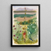 Landscape with a figure from behind among the bushes - Oskar Schlemmer — framed artwork on a wall