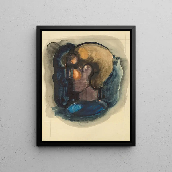 Tête profilée en forme de spot - Oskar Schlemmer — framed artwork on a wall
