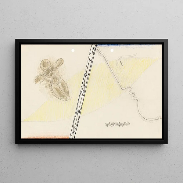 Esquisse murale pour la maison Dieter Keller Mort entre flottant et profil - Oskar Schlemmer — framed artwork on a wall