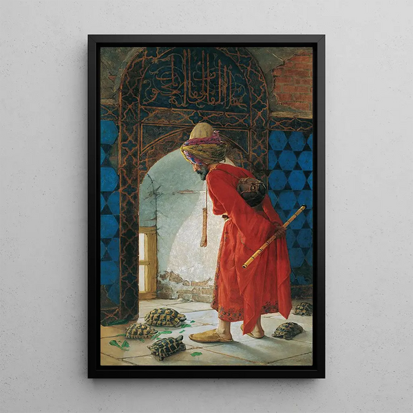 The turtle trainer - Osman Hamdi Bey — framed artwork on a wall