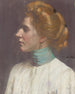 Woman with golden hair in profile to the left - Osmar Schindler — artwork view