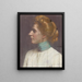 Woman with golden hair in profile to the left - Osmar Schindler — framed artwork on a wall