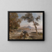Evening Atmosphere at the Gulf of Naples - Oswald Achenbach — framed artwork on a wall