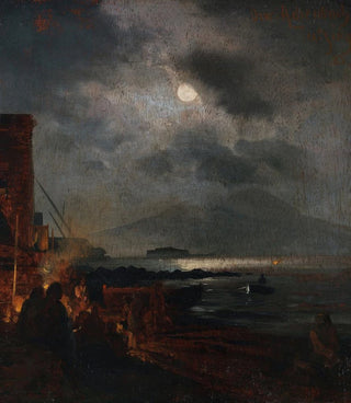 Oswald Achenbach - Fischer in der Bucht von Neapel bei Mondschein.webp