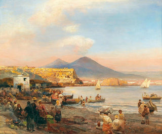 Sunset in the Bay of Naples - Oswald Achenbach — artwork view