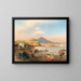 Sunset in the Bay of Naples - Oswald Achenbach — framed artwork on a wall