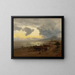 Sunset on the Shore - Oswald Achenbach — framed artwork on a wall