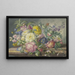 Bouquet de fleurs dans un panier avec un escargot et un papillon - Oswald Wijnen — framed artwork on a wall