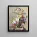 Bouquet de fleurs dans un vase sur une table en marbre - Oswald Wijnen — framed artwork on a wall