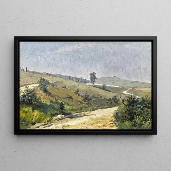 Landscape near Carlsbad - Otakar Lebeda — framed artwork on a wall