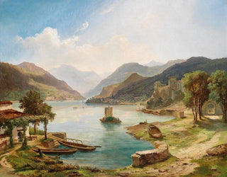 Northern Italy Lakeside Landscape - Othmar Brioschi — artwork view