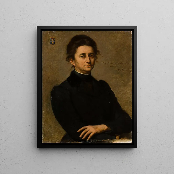 Portrait of Dr. Elisabeth Winterhalter - Ottilie Wilhelmine Roederstein — framed artwork on a wall