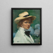 Self-portrait with Hat - Ottilie Wilhelmine Roederstein — framed artwork on a wall