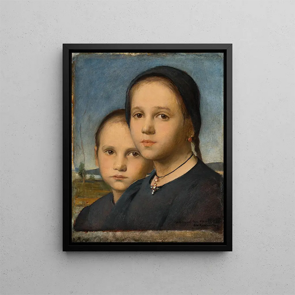 The Sisters - Ottilie Wilhelmine Roederstein — framed artwork on a wall