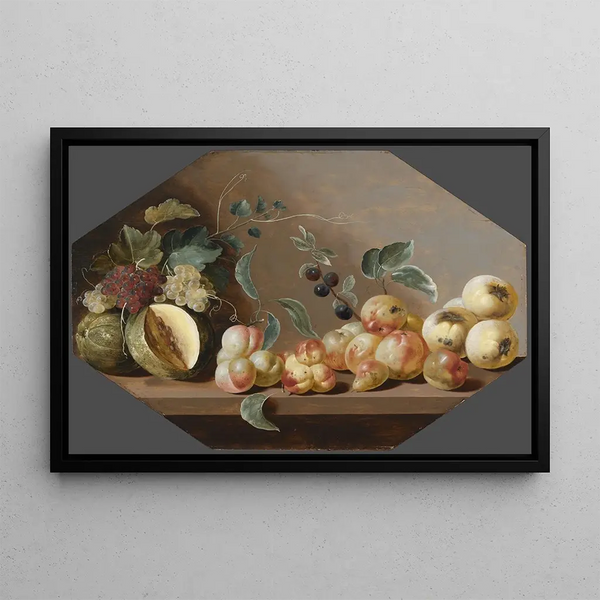 Fruit Still Life Painting - Ottmar Elliger — framed artwork on a wall
