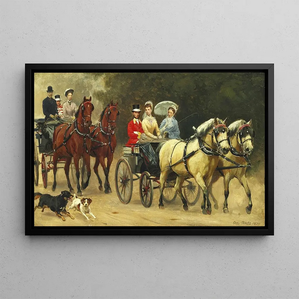 The Royal Family in a Carriage - Otto Bache — framed artwork on a wall