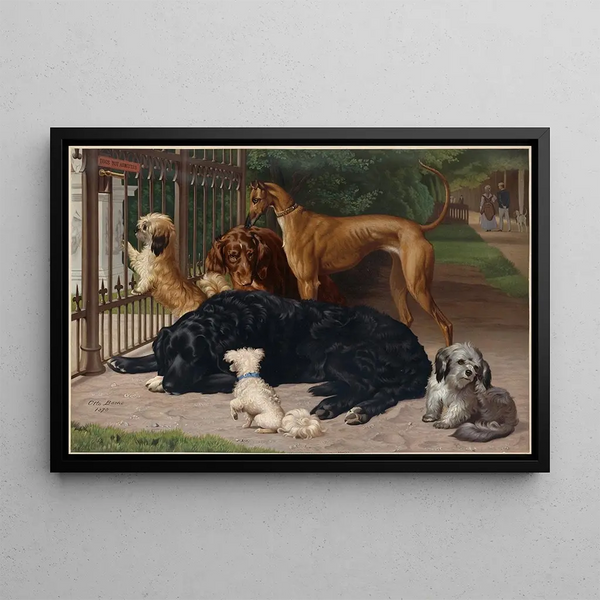 Dogs not allowed - Otto Bache — framed artwork on a wall