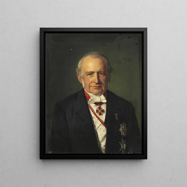 Portrait of the Cabinet Secretary Jens Peter Trap - Otto Bache — framed artwork on a wall