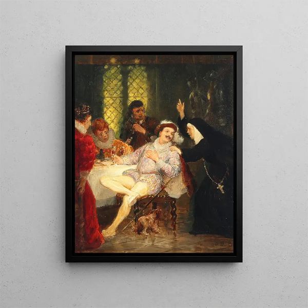 La prima donna Leocadi Gerlach and the chamber singer Christian Hansen in Don Juan - Otto Bache — framed artwork on a wall
