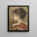 Portrait of a little girl in a red dress - Otto Brandt — framed artwork on a wall