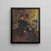 Old woman sitting in the waiting room - Otto Bruenauer — framed artwork on a wall