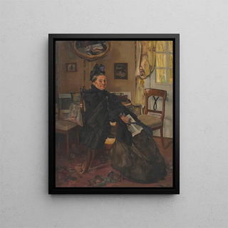 Otto Bruenauer - Im Wartezimmer Sitzende alte Frau.webp