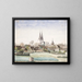 Village with church in Broager - Otto Didrik Ottesen — framed artwork on a wall